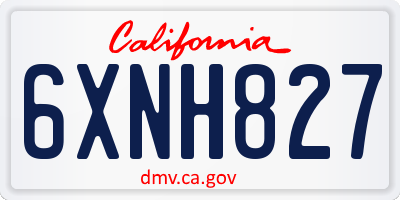 CA license plate 6XNH827
