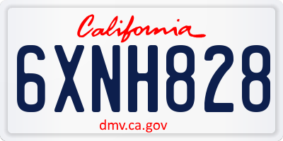 CA license plate 6XNH828