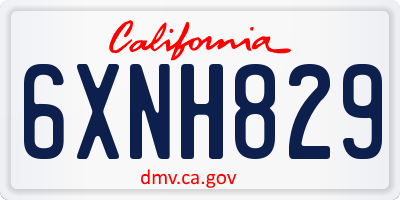 CA license plate 6XNH829