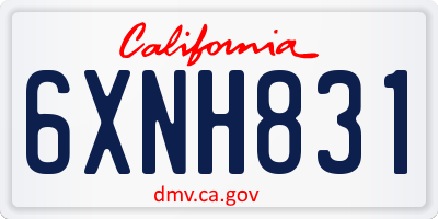 CA license plate 6XNH831