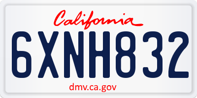 CA license plate 6XNH832