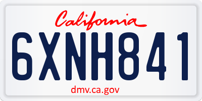 CA license plate 6XNH841