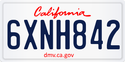 CA license plate 6XNH842
