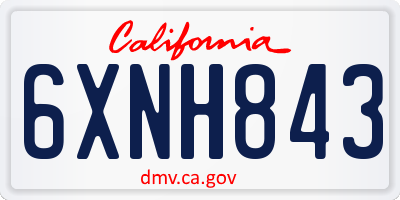 CA license plate 6XNH843