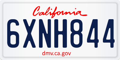 CA license plate 6XNH844