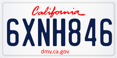 CA license plate 6XNH846
