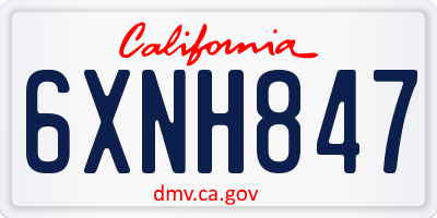 CA license plate 6XNH847