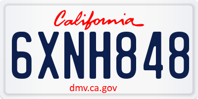 CA license plate 6XNH848