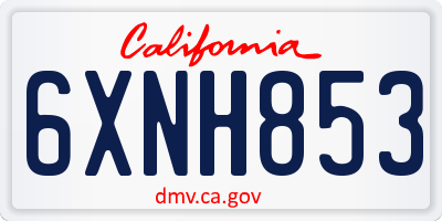 CA license plate 6XNH853