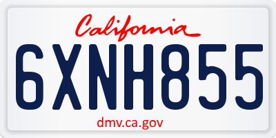 CA license plate 6XNH855