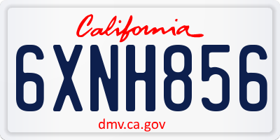 CA license plate 6XNH856