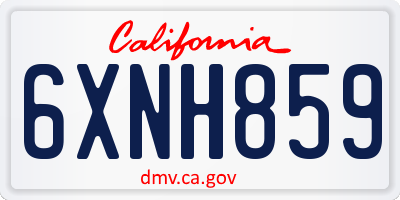 CA license plate 6XNH859