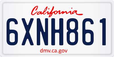 CA license plate 6XNH861