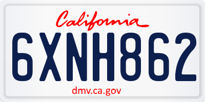 CA license plate 6XNH862