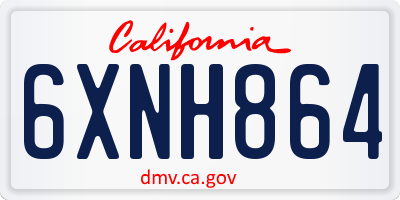 CA license plate 6XNH864