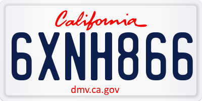 CA license plate 6XNH866