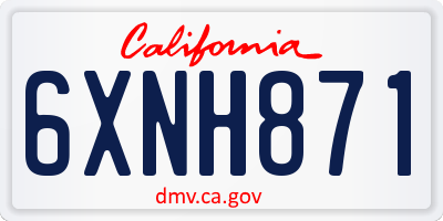 CA license plate 6XNH871