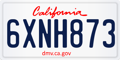CA license plate 6XNH873