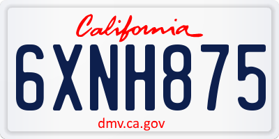 CA license plate 6XNH875