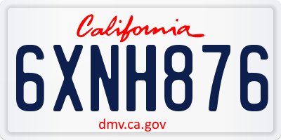 CA license plate 6XNH876