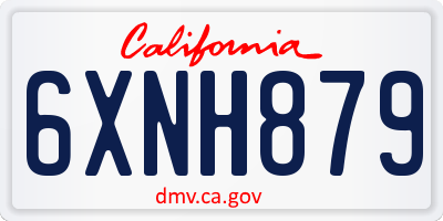 CA license plate 6XNH879