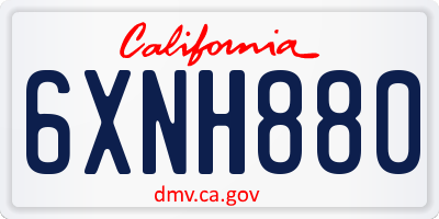 CA license plate 6XNH880