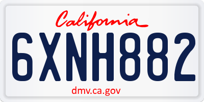 CA license plate 6XNH882