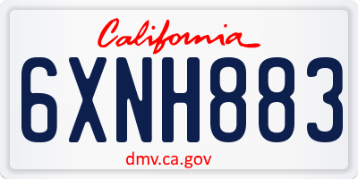 CA license plate 6XNH883