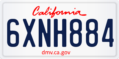 CA license plate 6XNH884