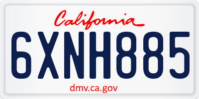 CA license plate 6XNH885