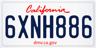 CA license plate 6XNH886