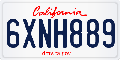CA license plate 6XNH889