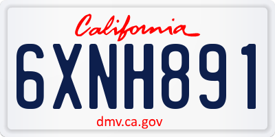 CA license plate 6XNH891
