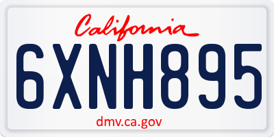CA license plate 6XNH895