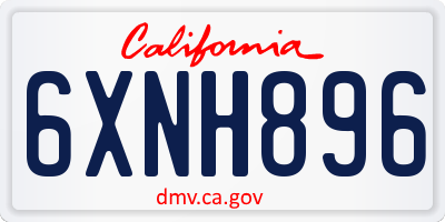 CA license plate 6XNH896