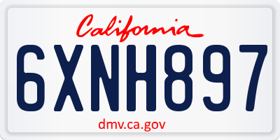 CA license plate 6XNH897