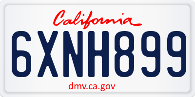 CA license plate 6XNH899