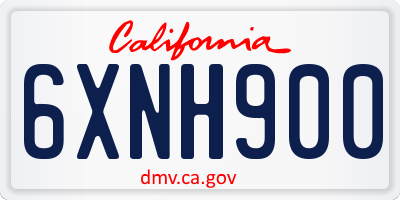 CA license plate 6XNH900