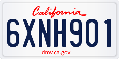 CA license plate 6XNH901