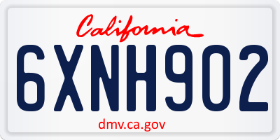CA license plate 6XNH902