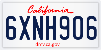 CA license plate 6XNH906