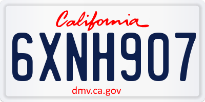 CA license plate 6XNH907