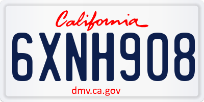 CA license plate 6XNH908