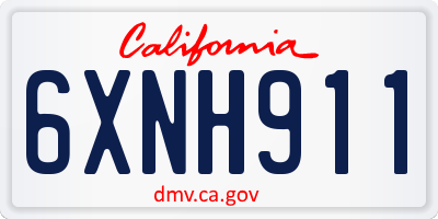 CA license plate 6XNH911
