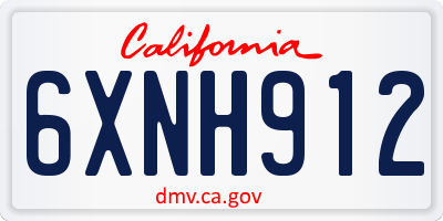 CA license plate 6XNH912