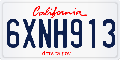 CA license plate 6XNH913