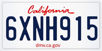 CA license plate 6XNH915