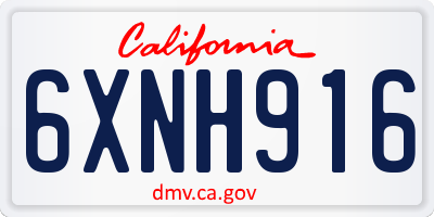 CA license plate 6XNH916