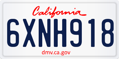 CA license plate 6XNH918