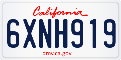 CA license plate 6XNH919